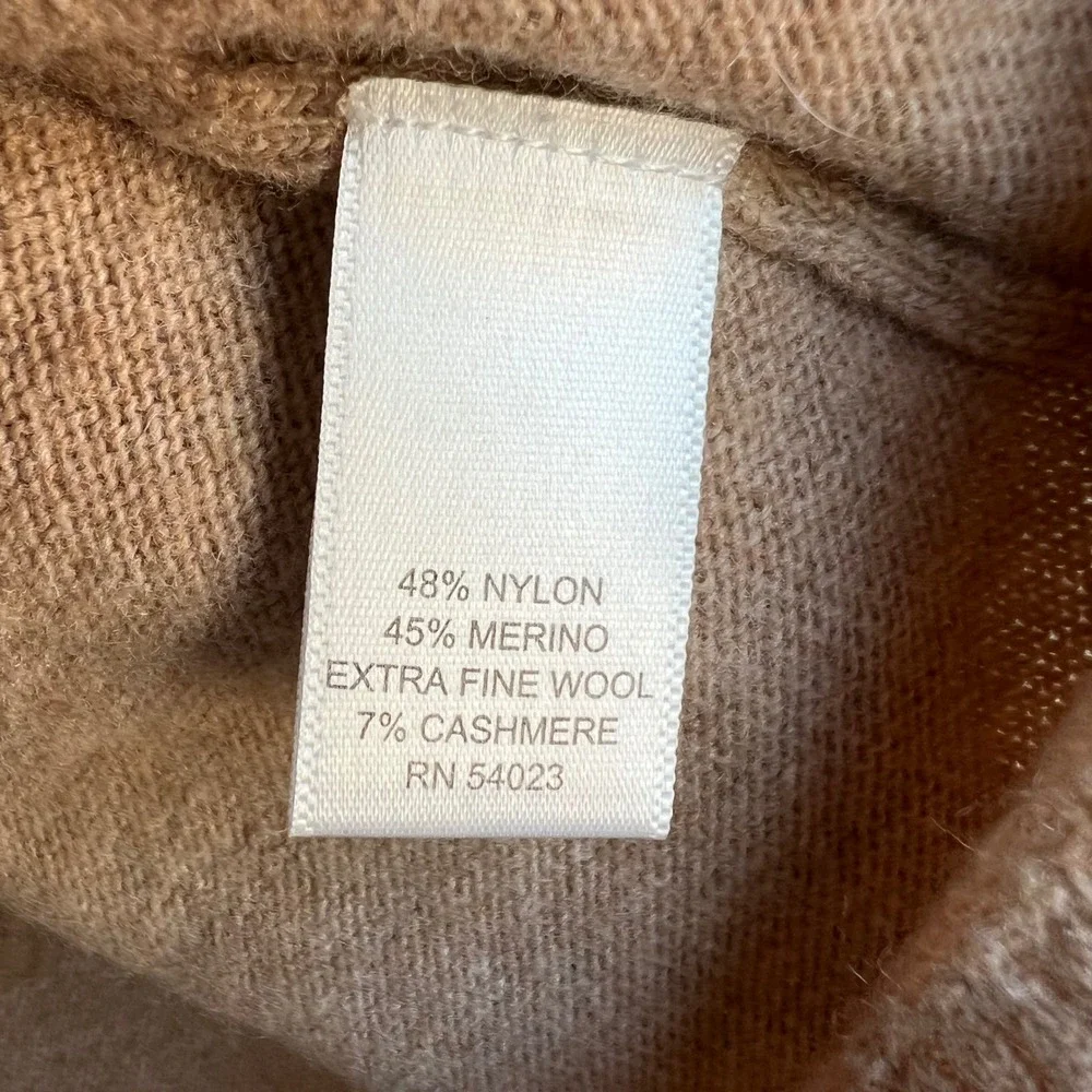 Banana Republic Merino Wool Cashmere Cowl Neck Sweater Tan S/884210-01 Medium
